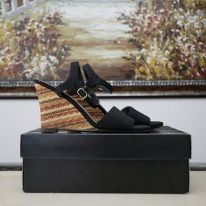 NATURALIZER Black Wedged Heel Sandals
